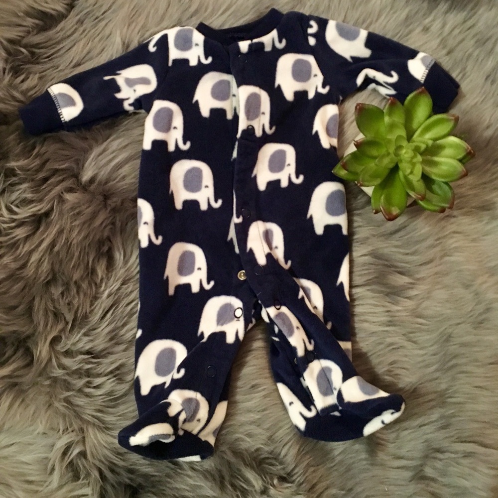 Carter’s Elephant Fleece Footed Onesie